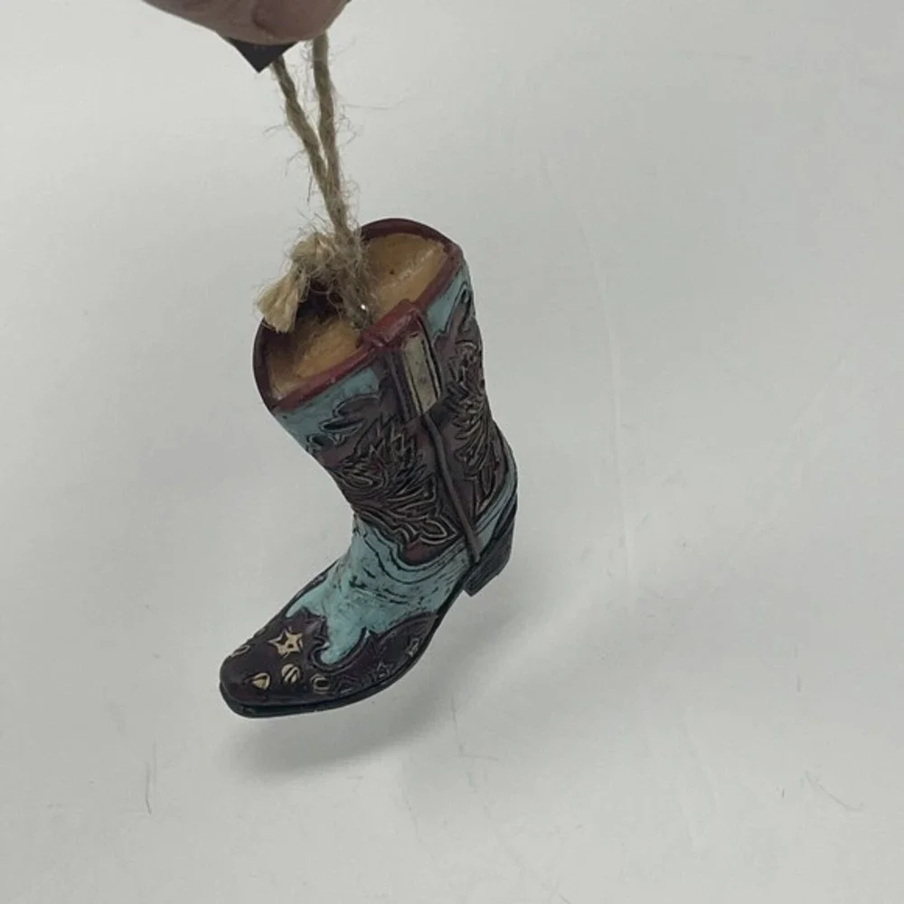 New Blue Cowboy Boot CHRISTMAS  ORNAMENT 3” Western Country Ranch  Cowgirl‎